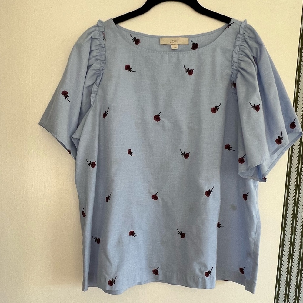 Loft cotton blouse with roses